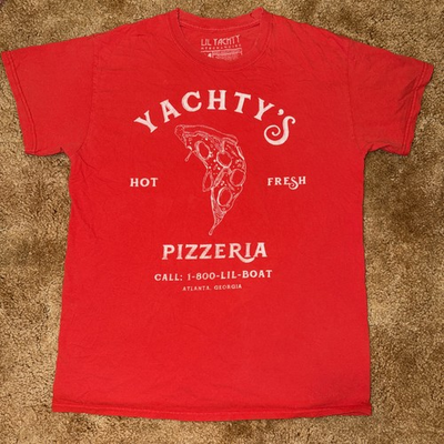#ad #ad Lil Yachty Pizza Yachtys Pizzeria Tour 2017 Red Grungy Faded Rap Hip Hop T Shirt $19.99