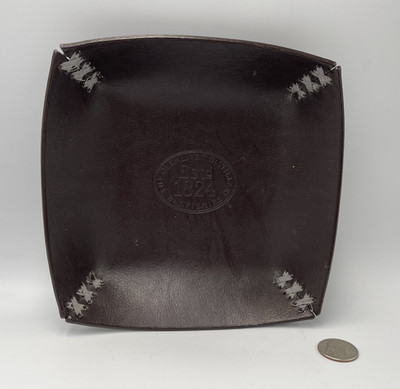 VTG The Glenlivet Distillery Est 1824 Embossed Leather Bowl Barware Whiskey 7.5''