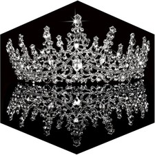 Silver Wedding Crystal Tiaras and Crowns for Women, Bride Royal Queen Headband P