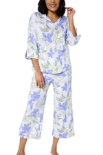 Carole Hochman Women's Ultra Jersey 3/4 Sleeve Lounge Set Iris
