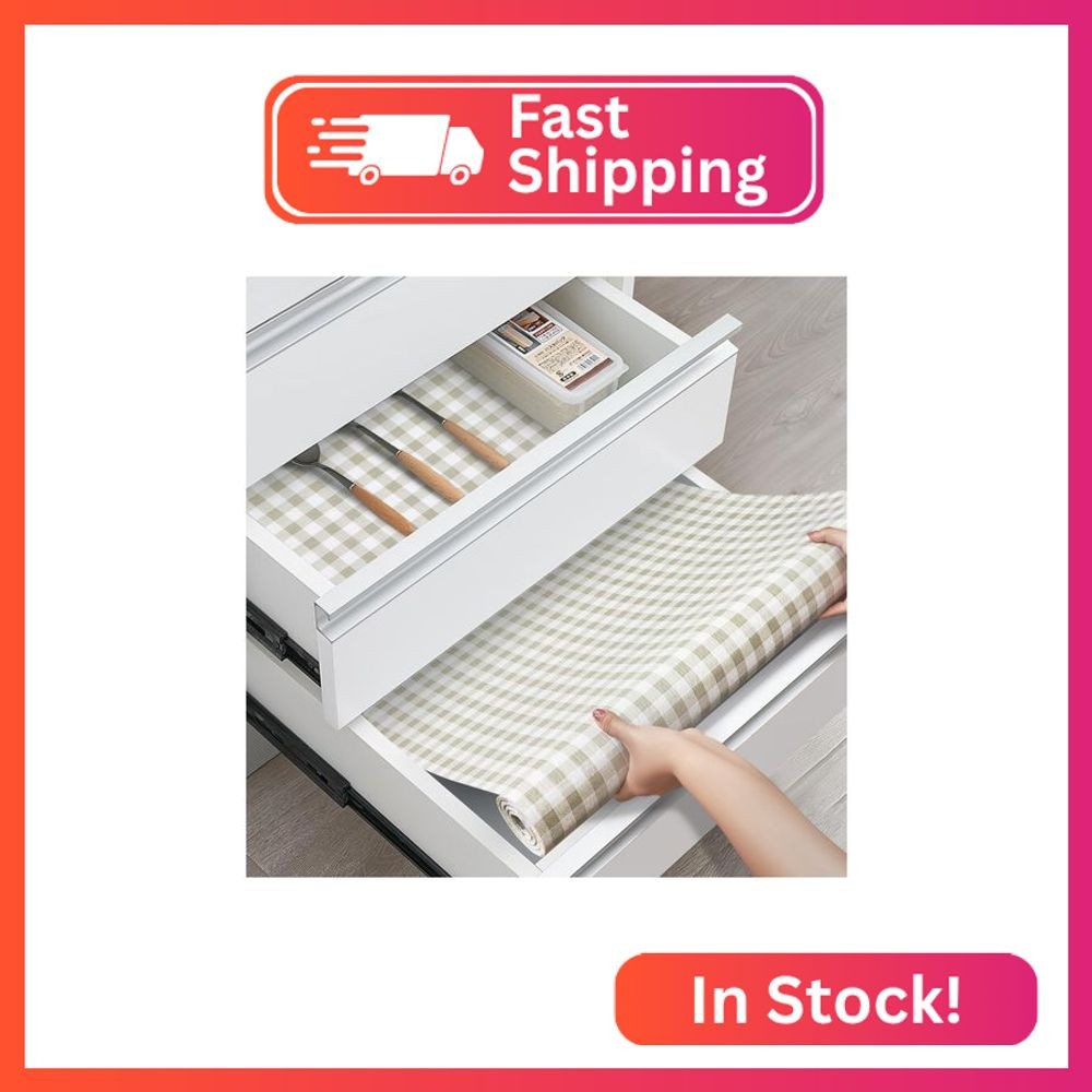 ALIUNI Drawer and Shelf Liner, Non-Slip Kitchen Cabinet Liners Non-Adhesive Thic