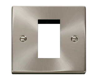 (W17.1) VPSC310 - Click 1 Gang Unfurnished Plate - 1 Aperture - Satin Chrome