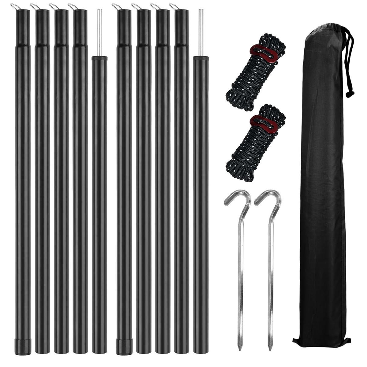 Tent Poles for Tarp, Adjustable Tarp Poles Aluminium Tarp Poles