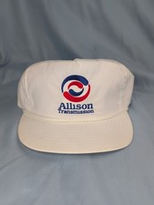Vintage Allison Transmission Adult Hat White Snapback Trucker Rope USA Made   
