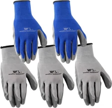 Wells Lamont Nitrile Work Gloves Lightweight Abrasion Resistant Blue Grey Large