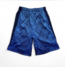 Nike Boys Dri-FIT Basketball Shorts Size Large L Blue Black Geometric Print