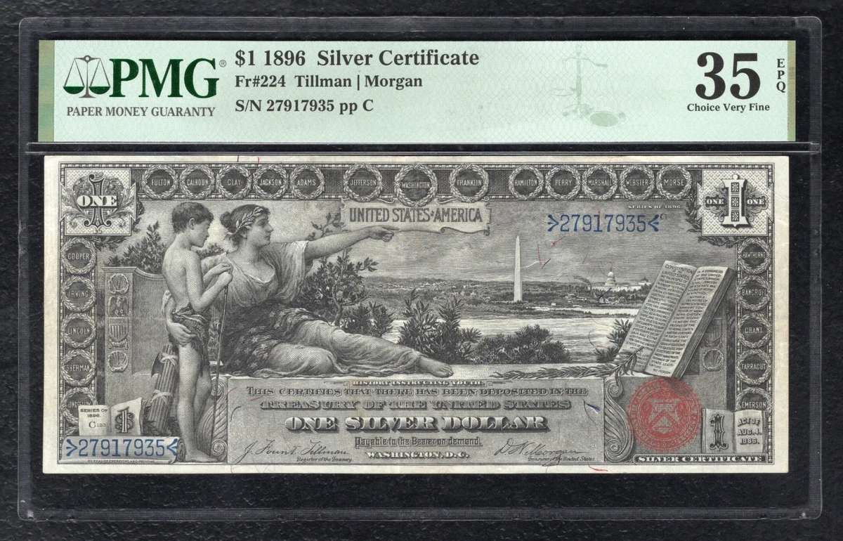 1896 $2 Silver Certificate 'Educational' note Fr.247 TILLMAN