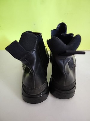 Prada Men Brixxen Boots US10.5 Black Leather Mid Top Rubber Chunky