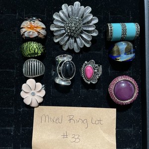 Fashion Rings Lot - Treasure bag - Wear - Craft - Repair - Untested -Lot 33