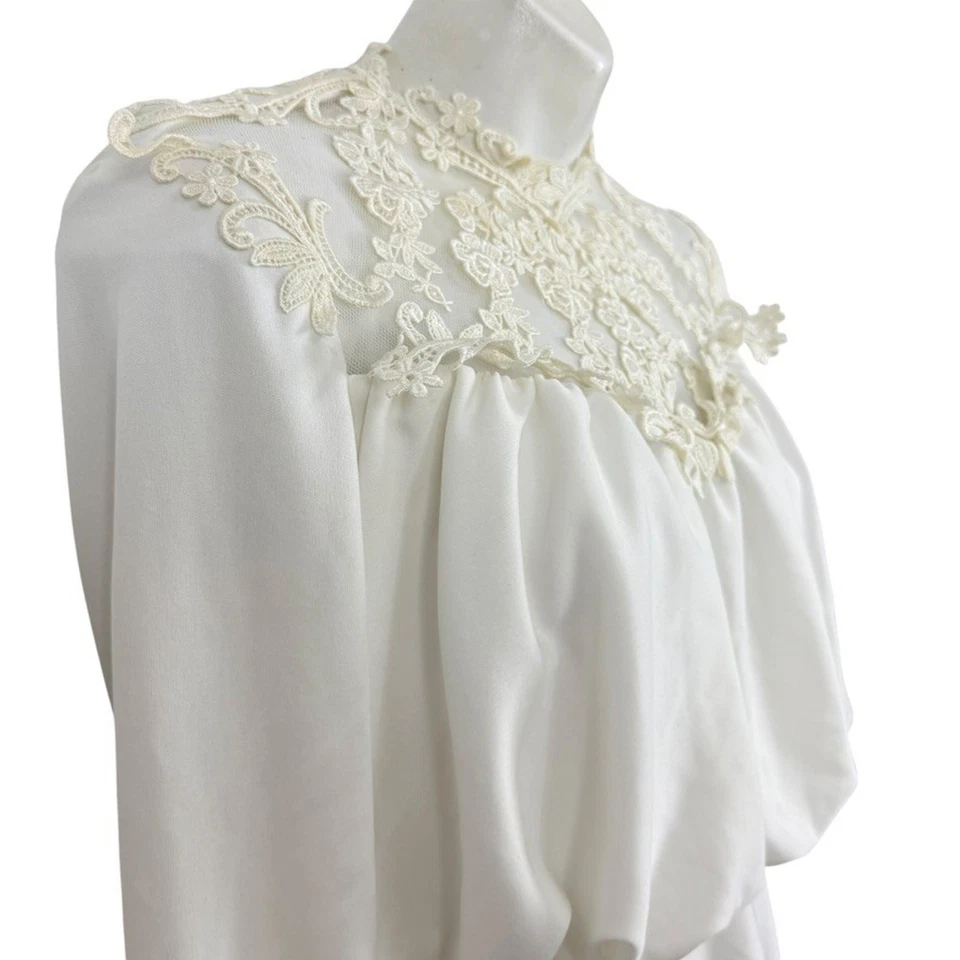 Vestido de novia vintage JC Penney Fashions tren manga larga blusa etiqueta Union M Foto 4 de 4