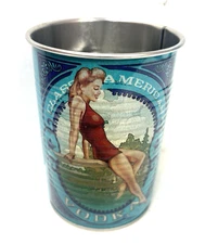 Deep Eddy Vodka Advertising Tin Can Cup Neat Collectible Girlie