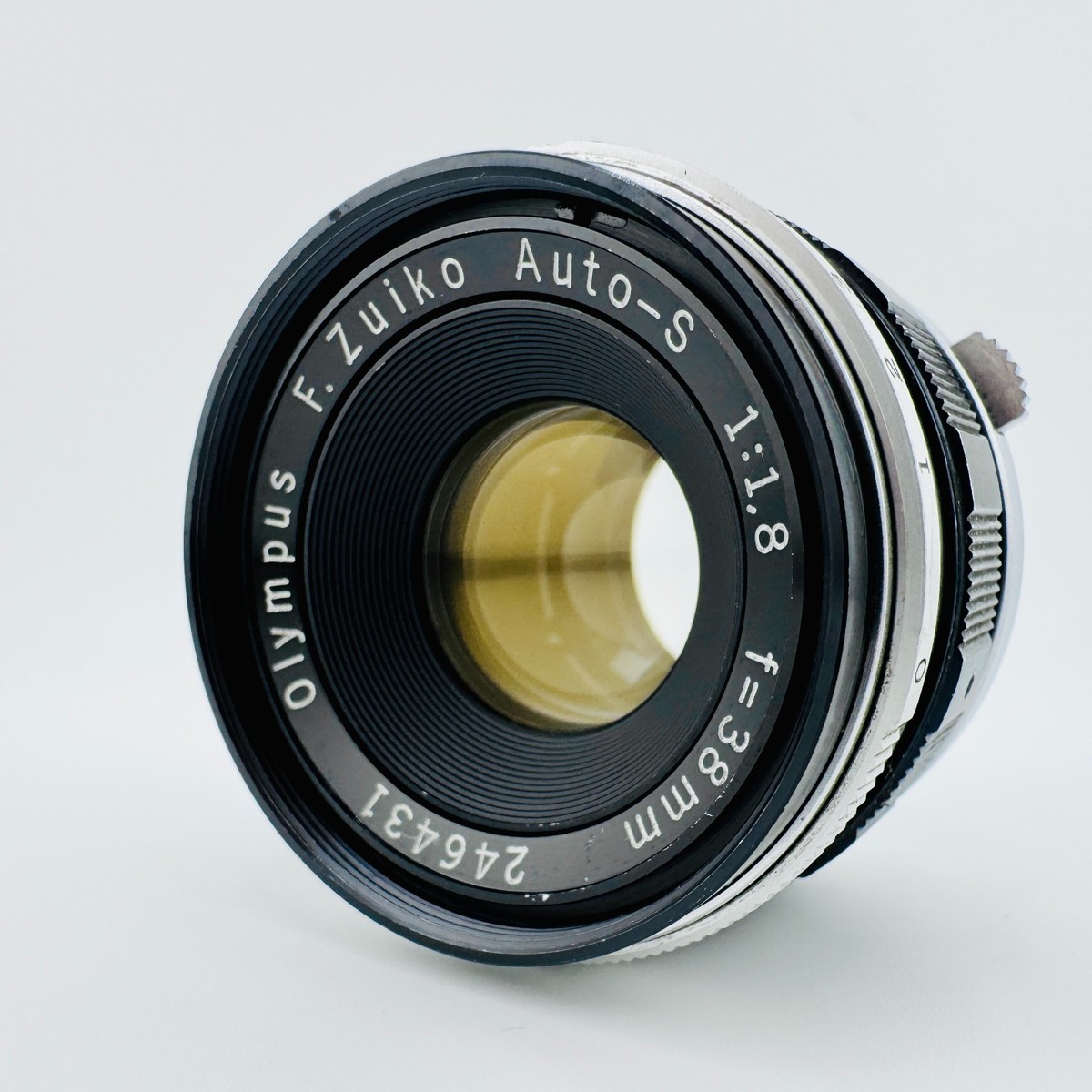 【美品】OLYMPUS F.Zuiko Auto-S 38mm f1.8 NEAR MINT] Olympus F.Zuiko Auto-S 38mm f1.8 MF Lens for Pen