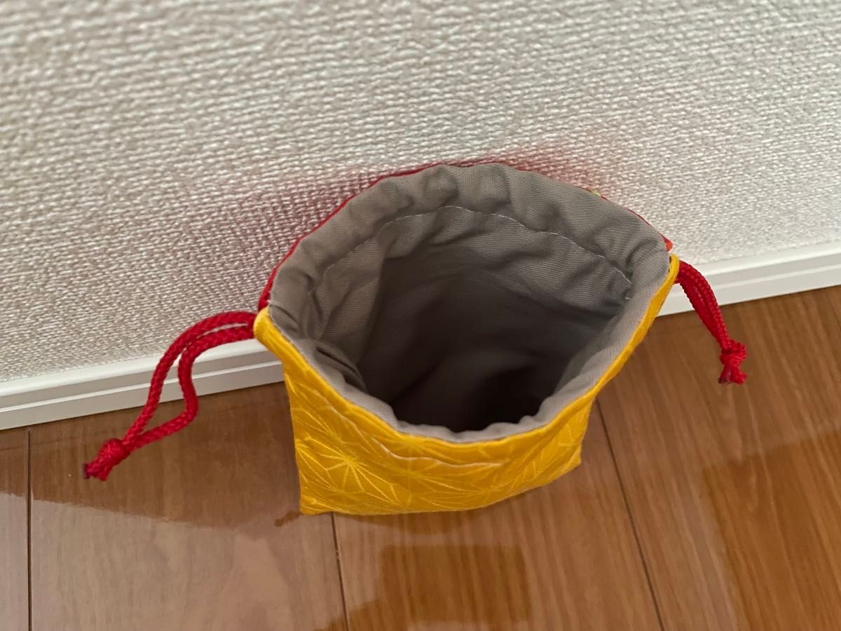 Drawstring bag kimono obi remake string red - image 3