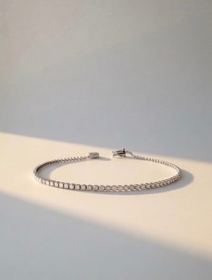 18K gestempelt massiv Gold natürlicher Diamant Tennis Armband 1 Karat zierlicher feiner Schmuck