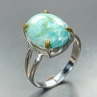 Fine Art jewelry Natural Turquoise Ring 925 Sterling Silver Size 7 /R471275