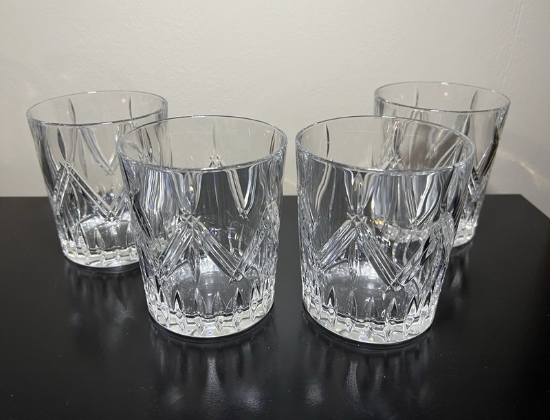 MARQUIS WATERFORD Crystal Geometric Design LACEY 18oz 4"h Whiskey Glass Tumbler