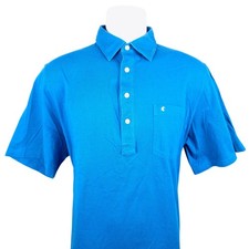 CRIQUET Mens Polo Shirt L Blue Organic Cotton Short Sleeve Austin Texas