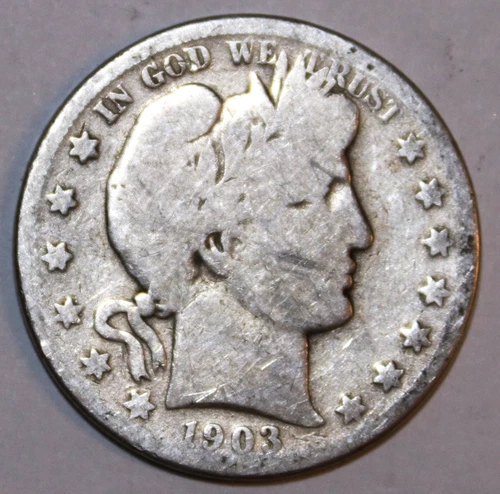 1903-S BARBER SILVER HALF DOLLAR - GOOD - #0038E