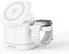 Magnetic Wireless Charger Stand for Apple Devices, 3 in 1 Travel Charging Statio