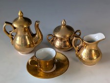 Vintage DOLL'S Child's Toy TEA SET Gold Ceramic Germany