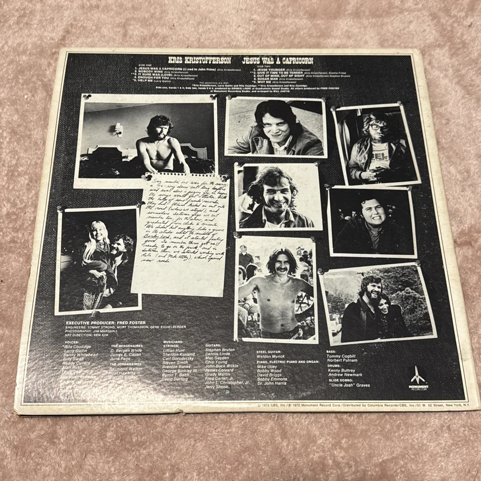 Kris Kristofferson – Jesus Was a Capricorn – Monument KZ 31909 – LP Foto 2 de 4