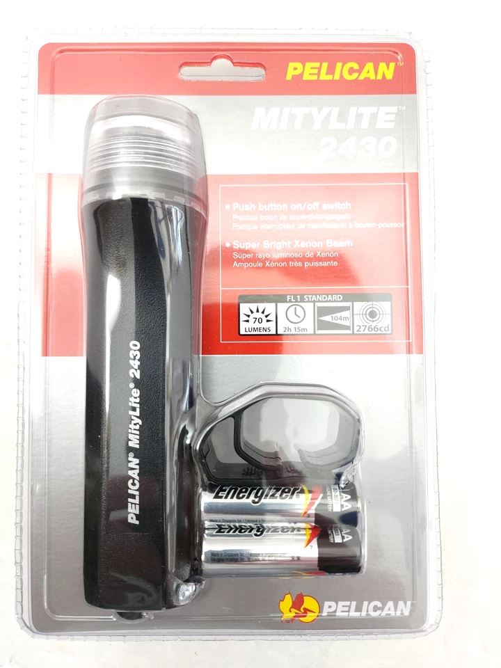 Pelican Mitylite 2430 Clip-On Flashlight Xenon Beam 4 AA Batteries Included NIB - Image 2 of 4