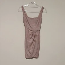 Miami Francesca’s Tulip hem dress sparkle glitter pink size medium