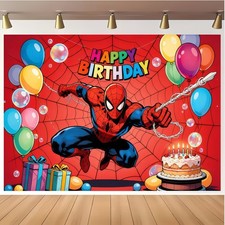 Spider-man Cake Smash Backdrop Kids Birthday Party background Decorations Banner