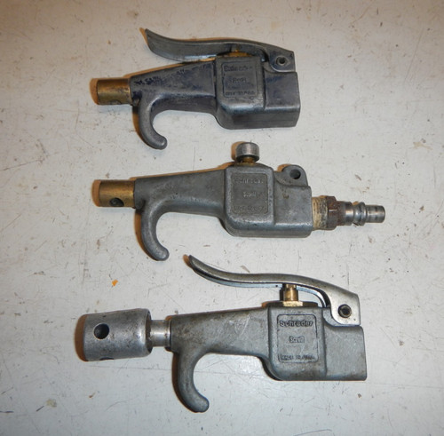 3 LOT Vintage Schrader Air blow gun high volume nozzle 1/4"
