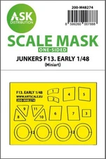 1/48 Artscale Junkers F 13 early production one-sided express fit mask for Minia