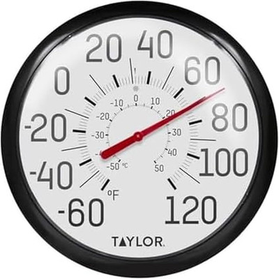 Taylor Big and Bold Wall Thermometer, Indoor Outdoor Thermometer, Wireless Therm