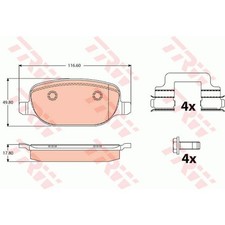 TRW Bremsbeläge Bremsbelegsatz hinten für Alfa Romeo 159 Sportwagon Spider
