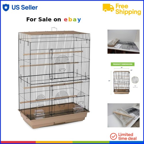 Image showcasing Flight Cage for Small Birds Steel Plastic Spacious Multi-Levels ...