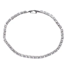 Cubic Zirconia 1 Row Tennis Chain Bracelet Men And Women Jewelry Brass /2536