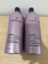 Pureology Hydrate Shampoo and Conditioner Liter Duo Set 33.8oz each NEW BOTTLES