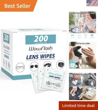 Lens Wipes for Eyeglasses Camera Lenses Goggles Streak-Free 200 Count
