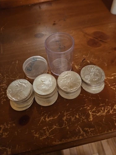 Roll Of 20 1 oz Silver American Eagles Uncirculated Mix Dates/Mints