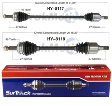 Pair of Front CV Axle Shafts SurTrack for Hyundai Elantra 2007-2012 FWD