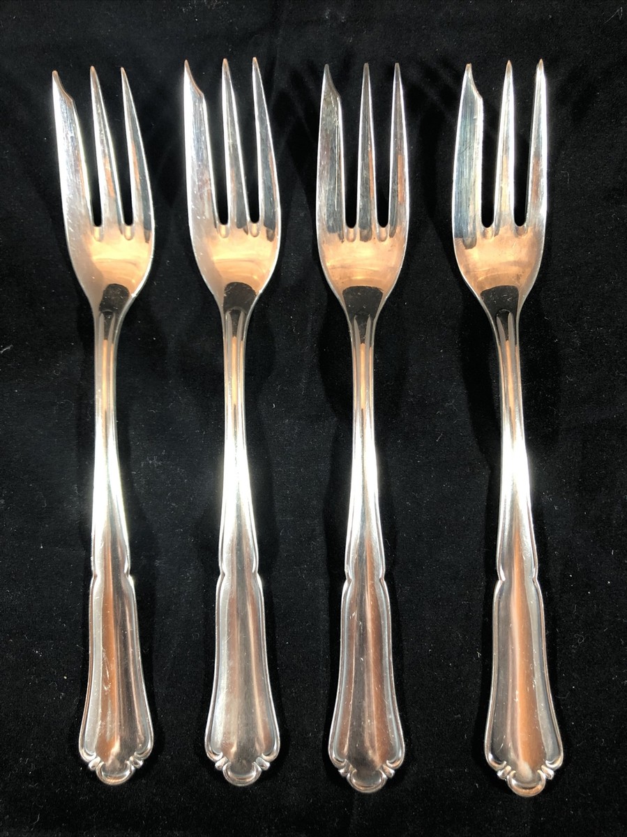 Bruckmann 90 Solitude Silver Plate Silverware 4 Pastry Dessert 6