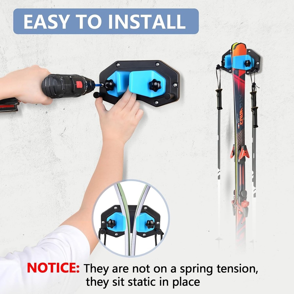 KeaJuidy Supporto Parete Per Skateboard E Snowboard - 4 Ganci Salvaspazio Per Garage O Camera - Foto 12