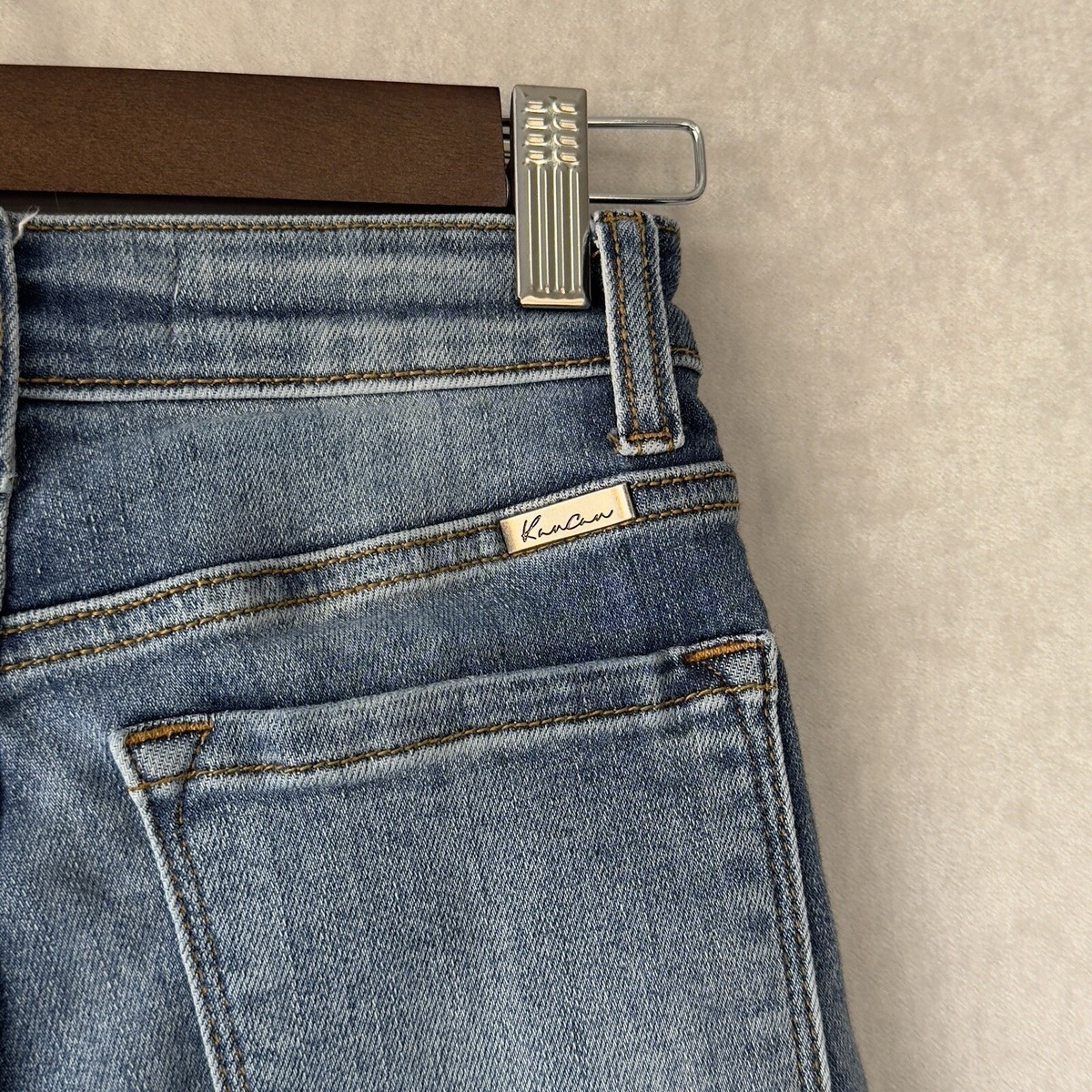 KanCan Jeans CUTE Button-Fly Stretch Unique Retro Distressed Wash