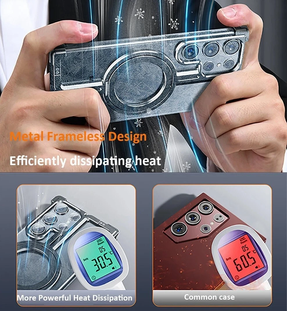 Magnetic Aluminum Metal Frameless Bumper Stand Case For Samsung S25 S24 Ultra + - 第 11 张/共 18 张
