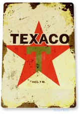 TIN SIGN Texaco Star Gas Oil Garage Rustic Retro Metal Décor C055