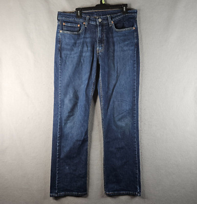 LEVIS 514 Jeans Mens 36x31 Tag 34x32 Blue Dark Wash Denim Pants Casual Basic