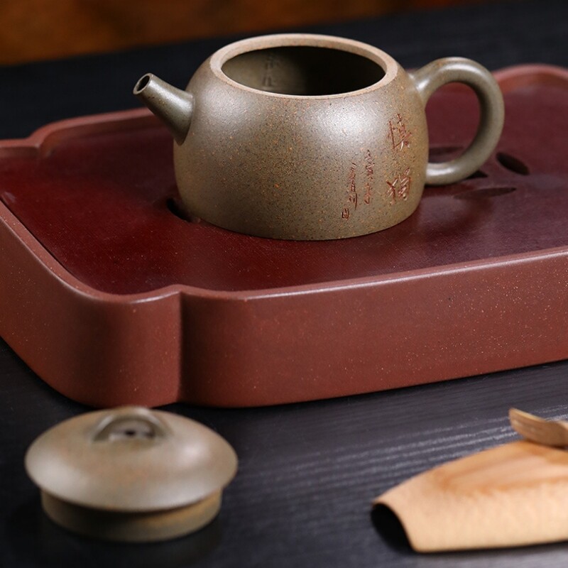 Full Handmade Tea Pot Sold At Loss Chinese Character Carved Qinquan Pot Marked