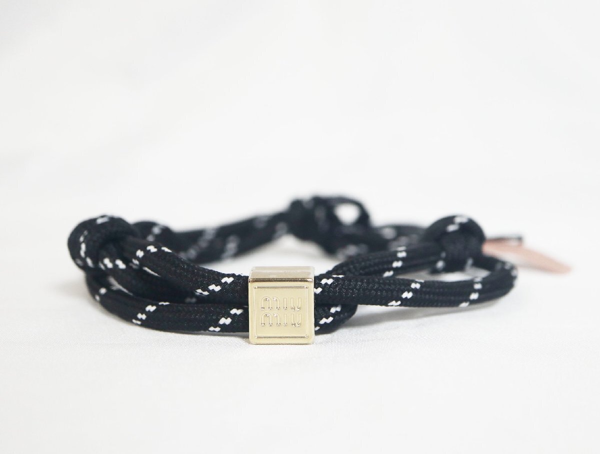 miumiu コードブレスレット ブラック MIUMIU Cord Bracelet Logo Nylon 5IB5383L74F0002 Unused Black | eBay
