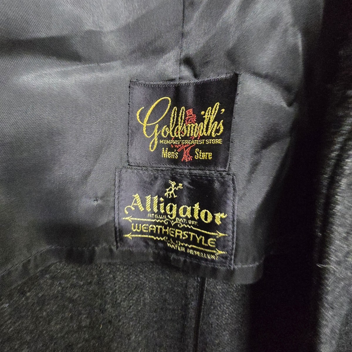 Vintage 50s 60s Alligator Weatherstyle Tweed Trench Overcoat Wool