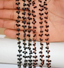 3mm black faceted beads cluster Rosary chain, bulk beaded jewelry making rosary