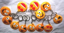 12 pcs Emoji 1 3/4" Keychain Emoticon Face Accessory Party Favor Bag Fillers