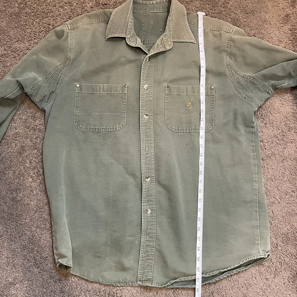 Browning Forest Green Thick Long Sleeve Button Down Shirt XL. Heavy Duty.    II - Image 3 of 4